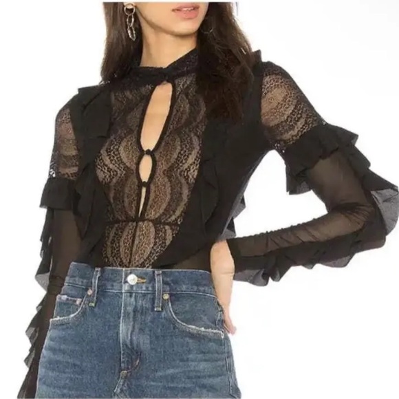 For Love & Lemons Skivvies Eva Lace Bodysuit - Picture 3 of 13